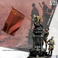 120mm wwii soviet captured berlin 135 size soldier x3 no flag historical scene miniature restoration resin assembled model kit