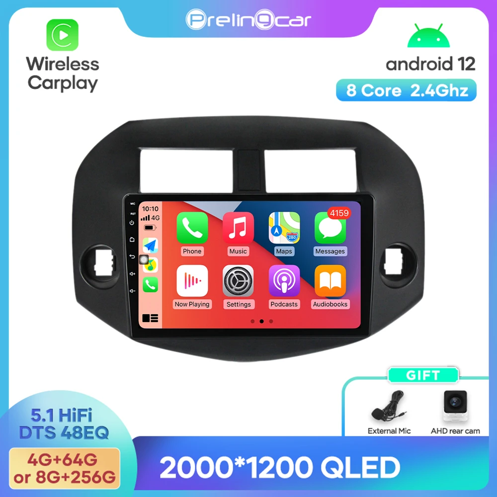 

Android 12 DTS Sound For Toyota RAV4 2005-2013 Years Navigation Multimedia Car Player Radio 2Din Stereo Bluetooth 48EQ