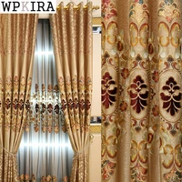 europe jacquard gold thread embroidery curtain for living room sheer finished drape shade 80 window bedroom blinds s479e
