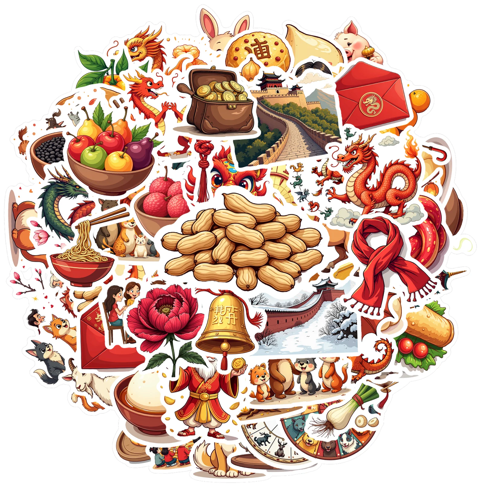 

Китайские фестивальные наклейки