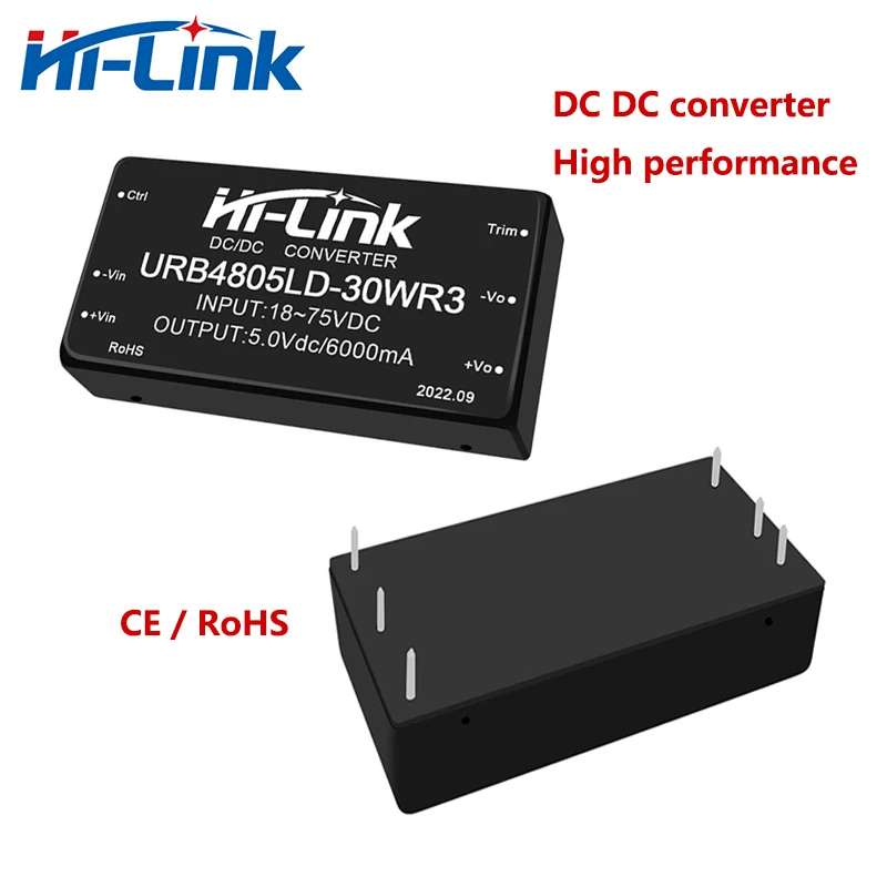 Hi-Link Factory URB4805LD-30WR3 New 30W 48V to 5V 6A DC преобразователь изолированный источник питания