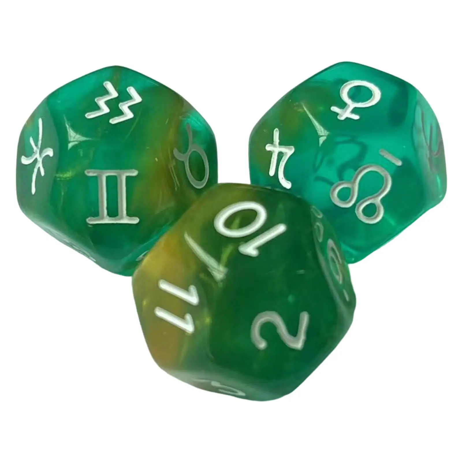 

3 шт. 12-сторонние акриловые астрологические кости для гадания созвездия гадания для созвездий
