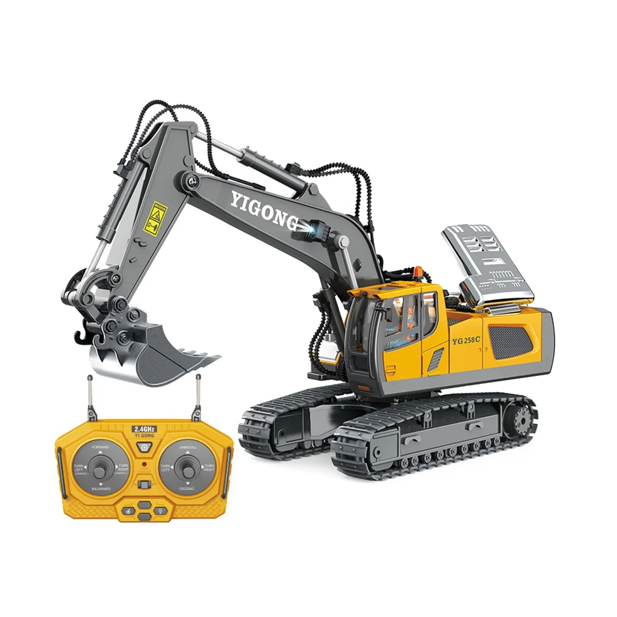 

1:24 Remote Control Excavator 11 Channels 2.4G Remote Control Aluminum Alloy Engineering Vehicle Toys