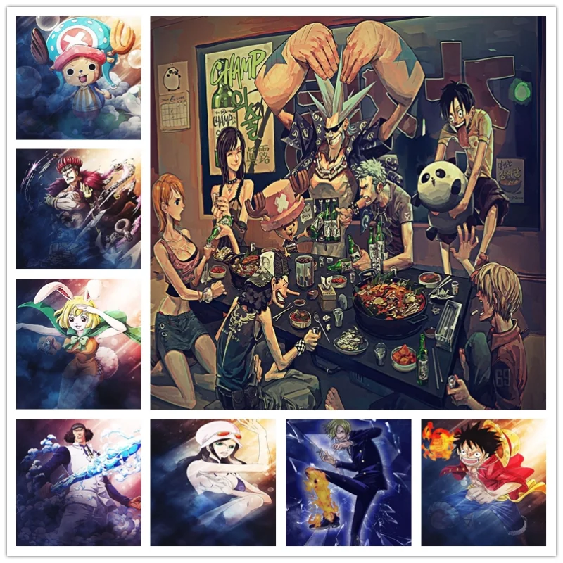 

Classic Anime One Piece Poster Mural Zoro Luffy Canvas Painting Wall Pictuer Living Room Child Bedroom Home Decoration Gifts