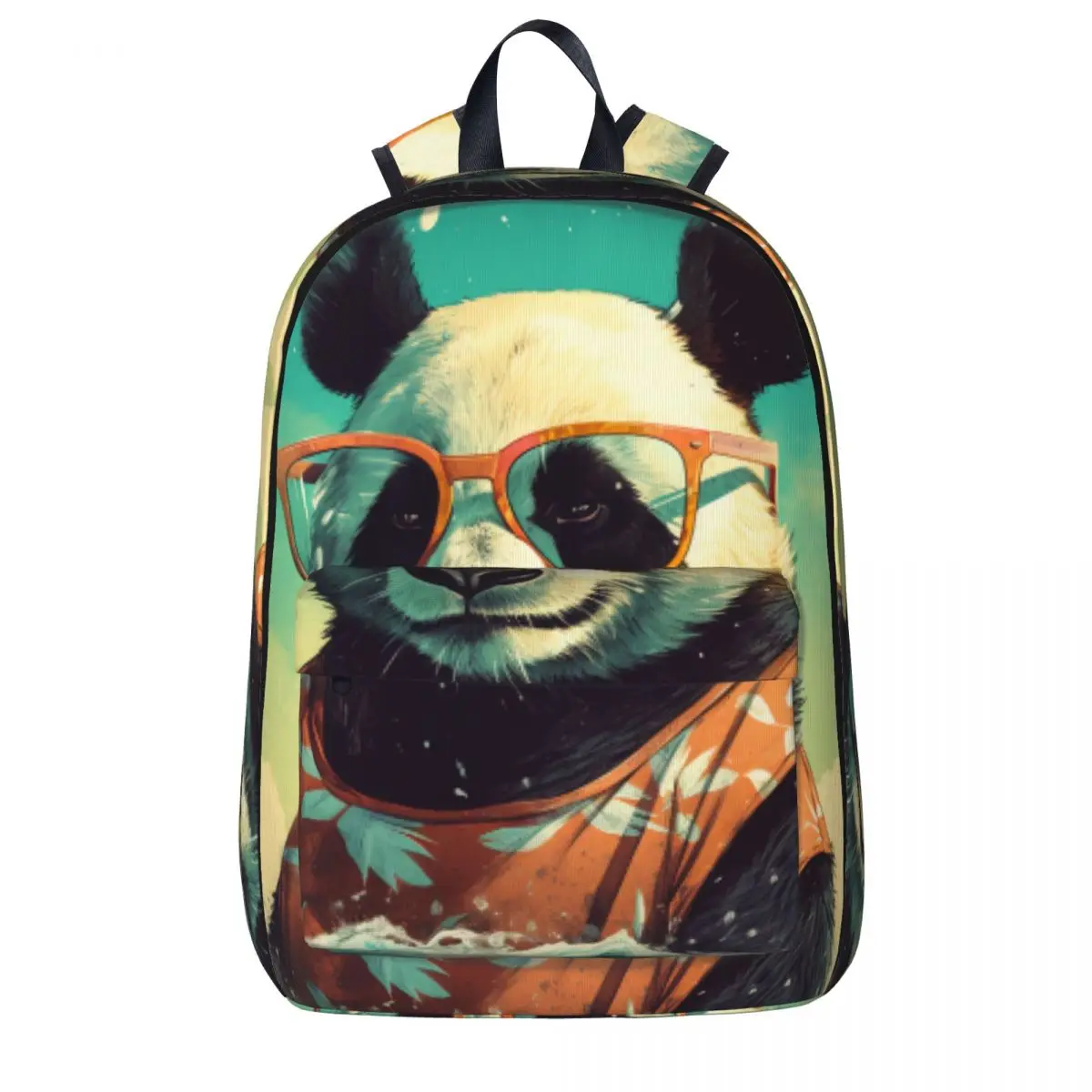

Panda Backpack Graphic Illustration Sunglasses Male Polyester Sport Backpacks Pattern Casual High School Bags Rucksack
