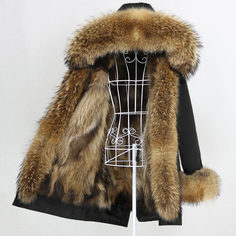 

OFTBUY 2023 New Long Parka Winter Jacket Women Real Fox Fur Coat Natural Raccoon Fur Collar Hood Thick Warm Streetwear Outerwear