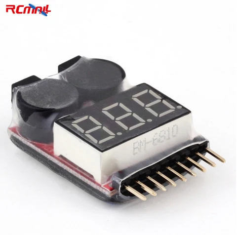 Тестер напряжения батареи Lipo/li-ion/Fe, 1-8S, 2 в 1, низковольтный зуммер DR0796 - изображение