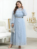 toleen womens large plus size maxi dresses elegant party evening 2022 luxury designer blue long sleeve muslim festival clothing