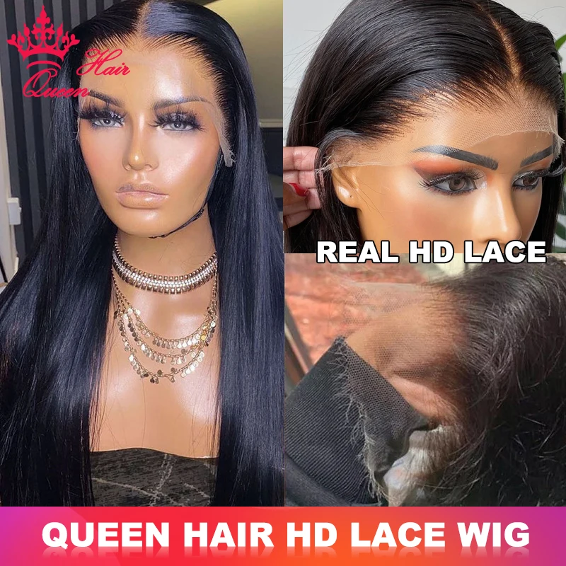 Фото Real HD Lace Wigs Virgin Human Hair Wig Malaysity Straight 13x4 Lace Front Wig New Arrival Pre Plucked Invisible №1