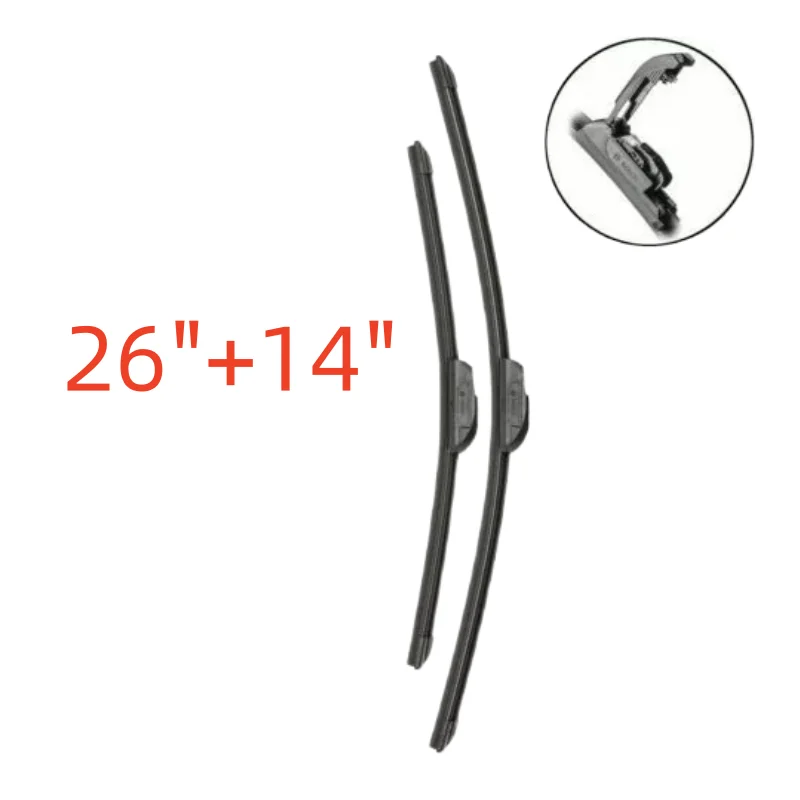 Долговечные щетки стеклоочистителя 26 + 14 дюймов J-образные без каркаса от