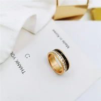 vintage roman numerals ring zircon ring temperament fashion for women engagement jewelry gift ladies luxury ring titanium steel