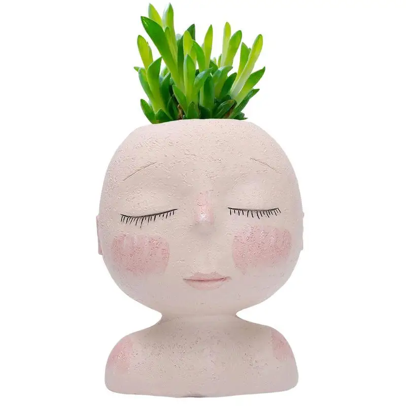 

Human Face Vase Decoration Big Eyes Doll Resin Flowerpot Figure Sculpture Crafts Storage Container Flower Arrangement Container1