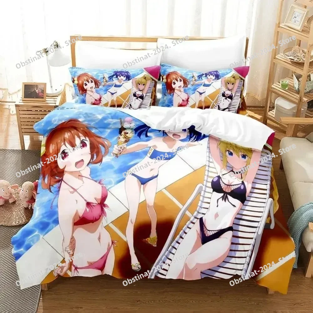 Фото Soushin Shoujo Matoi Комплект постельного белья Single Twin Full Queen King Size Комплект постельного белья для взрослых и детей Наборы пододеяльников для спальни Аниме Комплект простыней №3