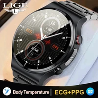 lige 2022 ecgppg smart watch men heart rate blood pressure watch sports fitness tracker ip68 waterproof smartwatch for xiaomi