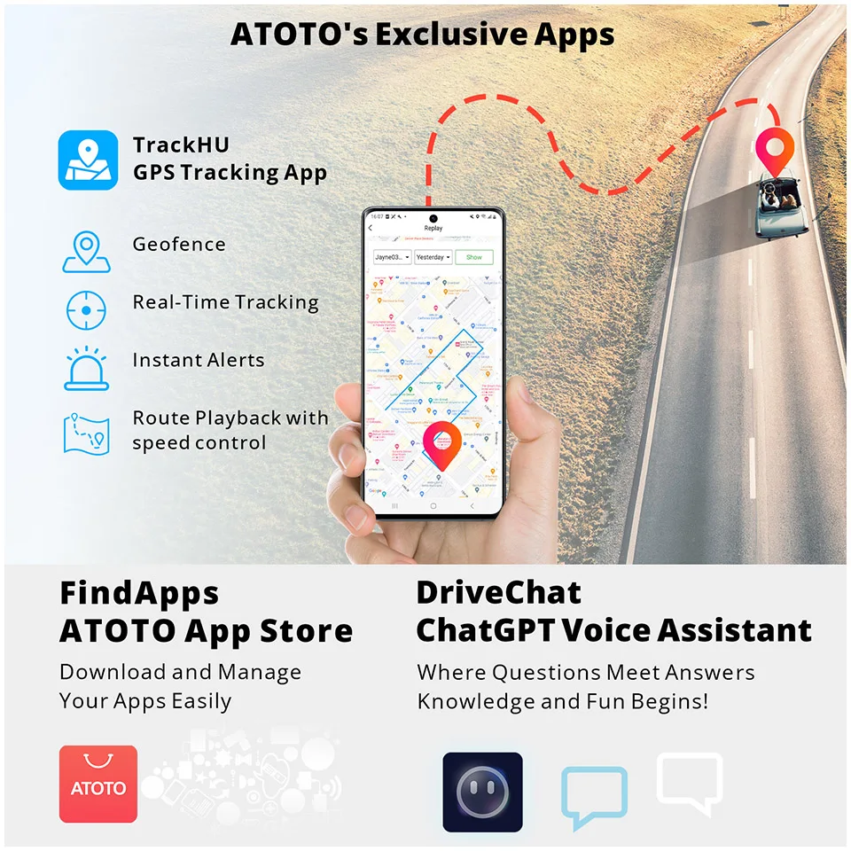 ATOTO P9 4G Android Автомобильная Стереосистема 7-дюймовый QLED ChatGPT GPS Отслеживание Bluetooth