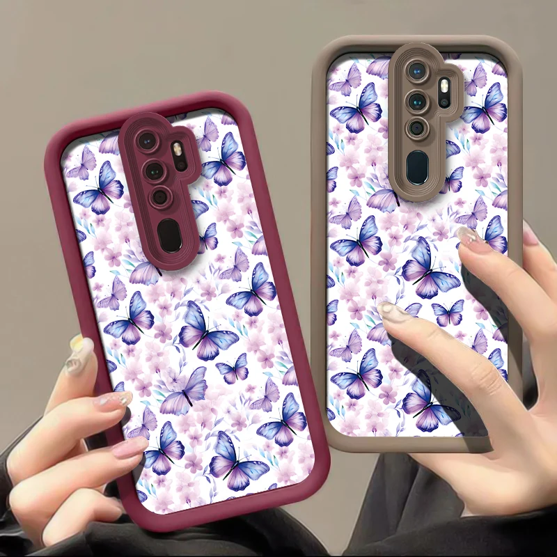 Flowers Butterfly Phone Case For OPPO A32 A31 A17 A16E A16K A16 A15 A11S A9X A7X A9 A5 A3 A3X A1 Shockproof Silicone Soft Cover