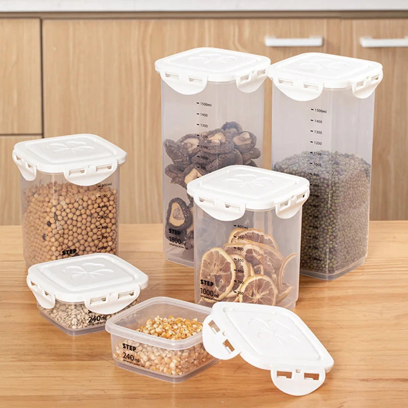 

Cereal Container Food Storage Containers Airtight Dry Food Flour Sugar Cereal Pantry Storage Containers White Locking Lids