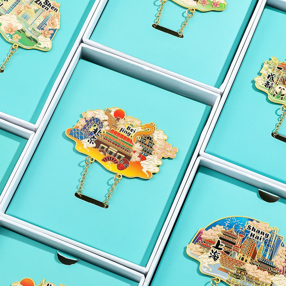 Китайская городская Закладка Пекин Шанхай металлические закладки для книг