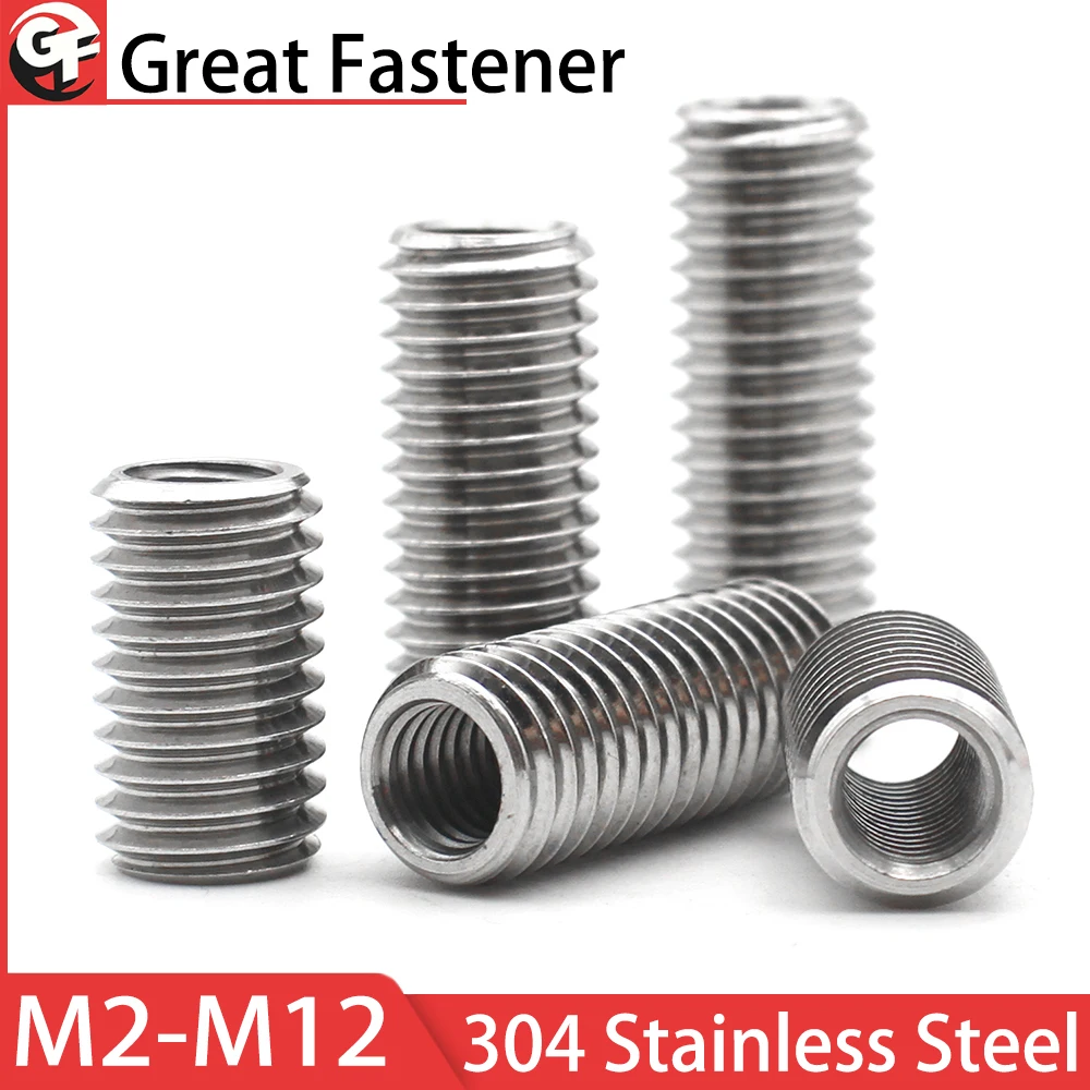 10/5/2 шт. гайка с внутренней и внешней резьбой из нержавеющей стали 304, гайка M2 M3 M4 M5 M6 M8 M12, резьбовой адаптер, вставка, винт, защитные гайки