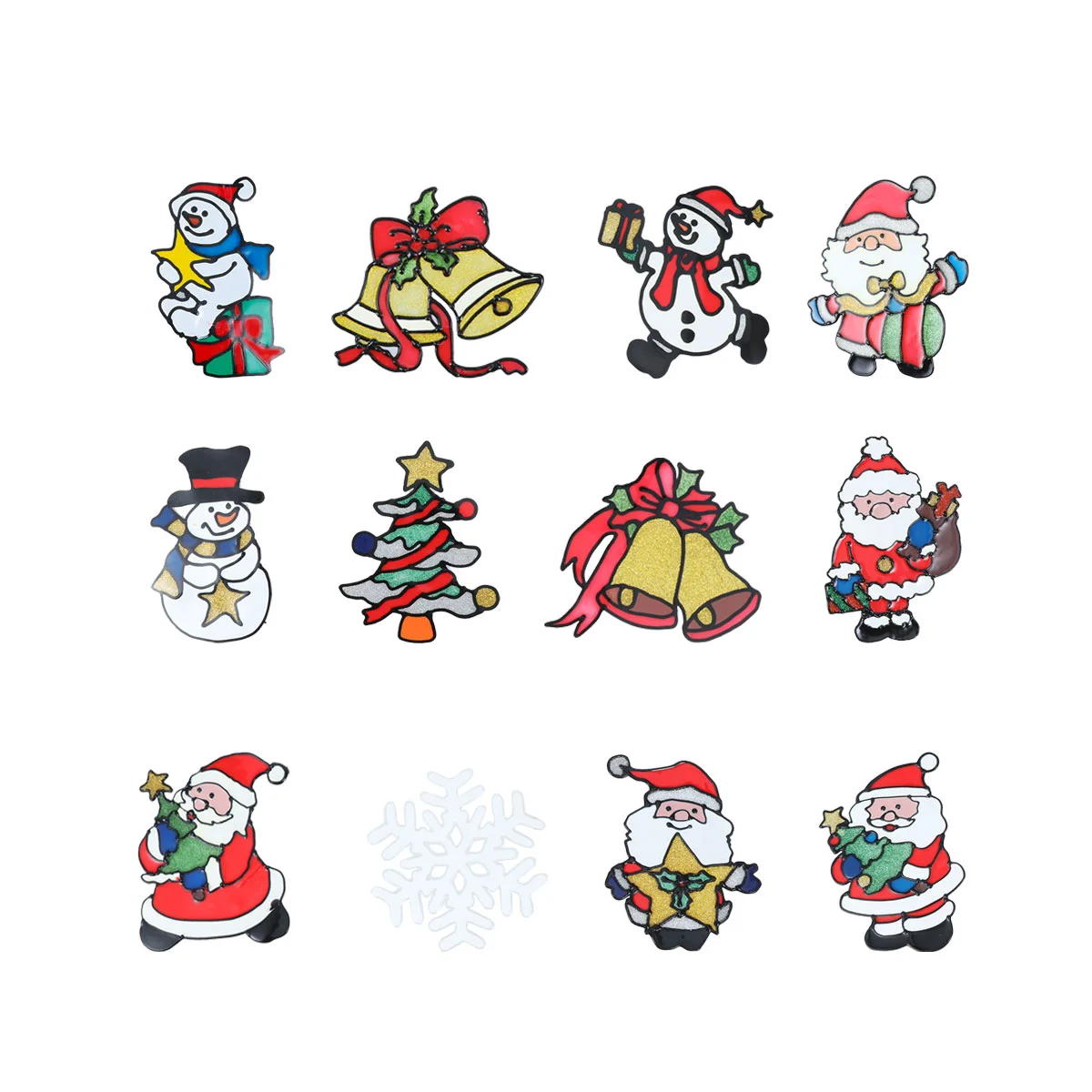 

12 Pcs Christmas Window Decals Cartoon Stickers Christmas Window Decor Nativity Stickers Applique Party Decor Decal