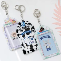 cartoon photo card holder key chain instax photocards child bus id card cover diy star chasing photo student school stationery