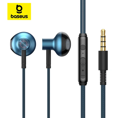 Baseus басовый звук наушники-вкладыши спортивные наушники с микрофоном для xiaomi iPhone 6 Samsung гарнитура fone de ouvido auriculares MP3