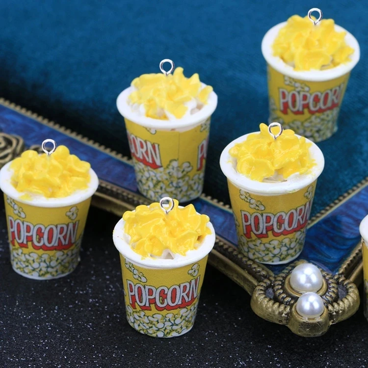 

10pcs Mini Popcorn Charms Oil Drop Zinc Alloy Floating Pendant Fashion Jewelry Accessories jewelry making supplies charms