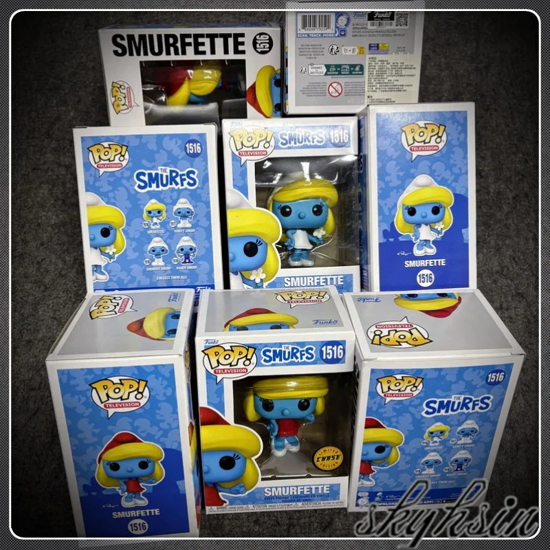 Фото Оригинальная фигурка Funko Pop «Смурфики»: Смурфетта, Гаргамель. Модная игрушка, украшение для комнаты, подарок для мальчика. №2
