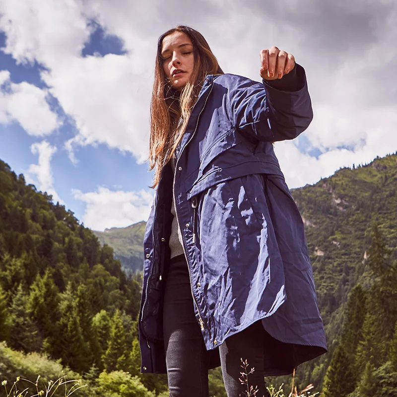 DEODAR Winter Long Women Down Jacket Removable Inner Liner Windproof Waterproof Resistant Warm Surfwear for Climbing and Hiking