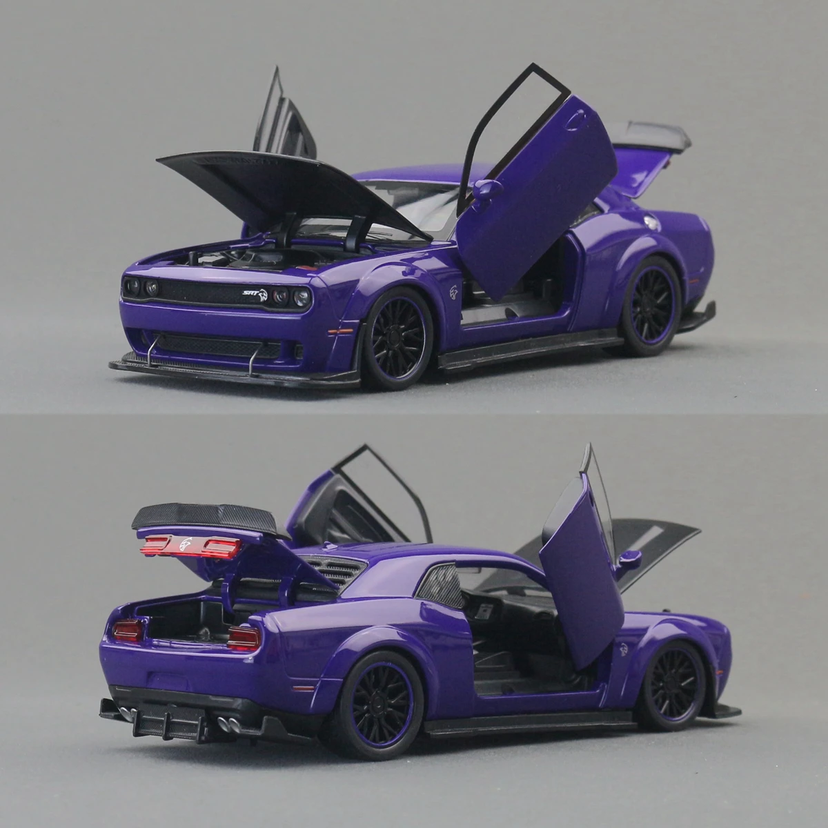 Фото 1/32 Dodge Challenger SRT Hellcat Redeye игрушечный автомобиль супер спортивная модель литья под давлением автомобиля миниатюрная коллекция звуков и света подарок для ребенка №4