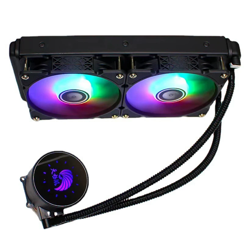 

RGB 240Mm CPU Liquid Cooler, Liquid Cooling Radiator RGB Ring Fans 1200 1366 2011 AM4 Temperature Control Cooling