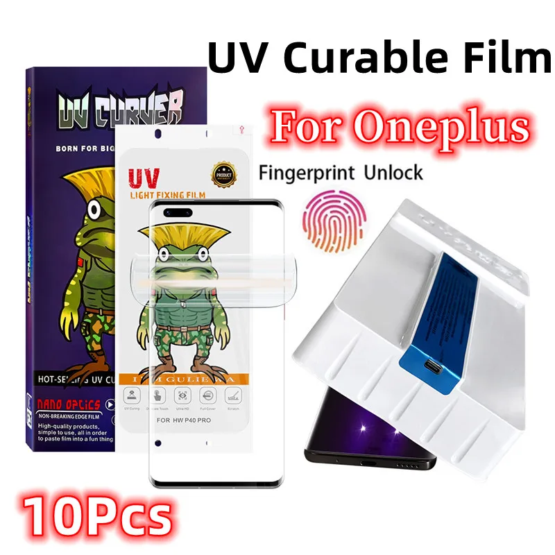 

10 шт., Гидрогелевая УФ-пленка для Oneplus9 Pro, защита экрана, полное покрытие для Oneplus 8 Pro, защитная пленка, не закаленное стекло