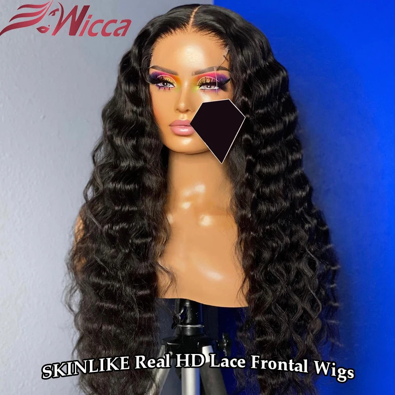 

Deep Wave 200 Density Real HD Lace Frontal Wigs 13x6 Full Lace Front Human Hair Wigs Melt Skins Glueless Brazilian Remy