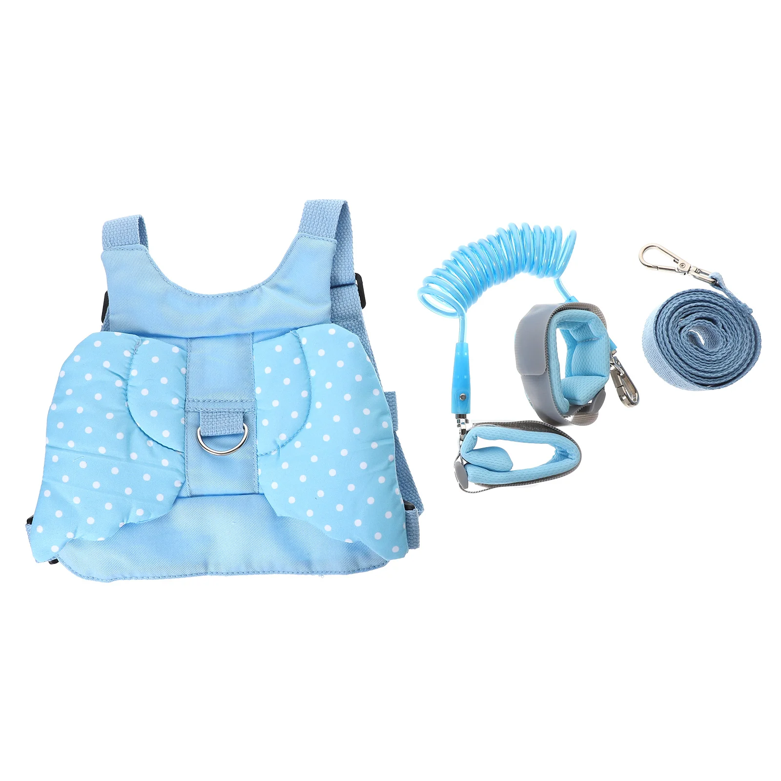 

Childrens Backpack Anti-lost Vest Children Baby Walking Harness Leash 20.5X18X1.5CM Safety Wrist Link Set Blue