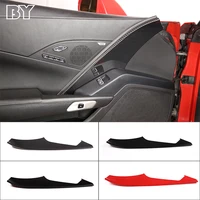 abs carbon fiber style main drivers car inner door decoration trim for chevrolet corvette c7 2014 2019 interior accessories