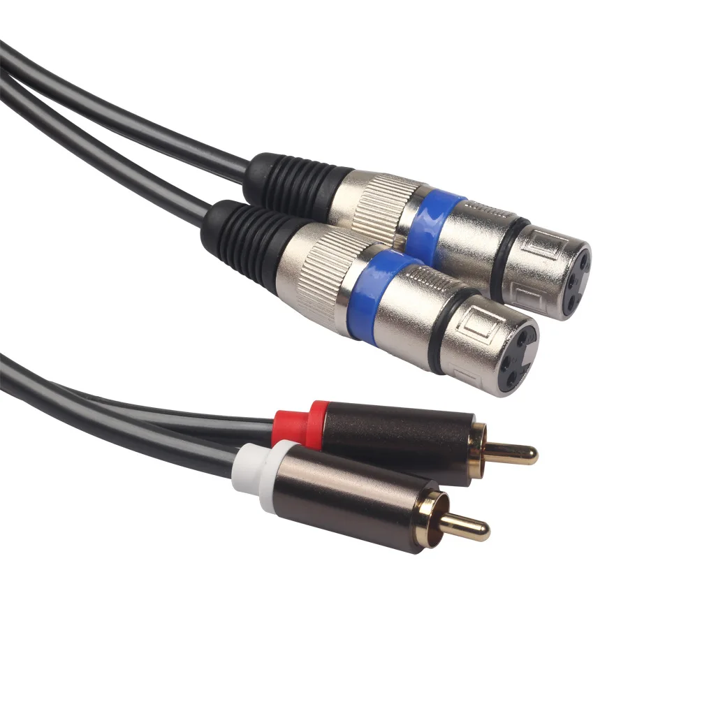 

1.5m 2RCA Male to Dual XLR Female OFC AUX Audio Cable Shielded for Amplifier Mixer