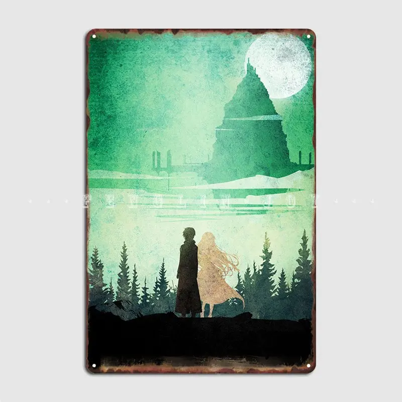 

Sao Kirito Et Asuna Poster Metal Plaque Club Home Club Bar Painting Decor Personalized Tin Sign Poster