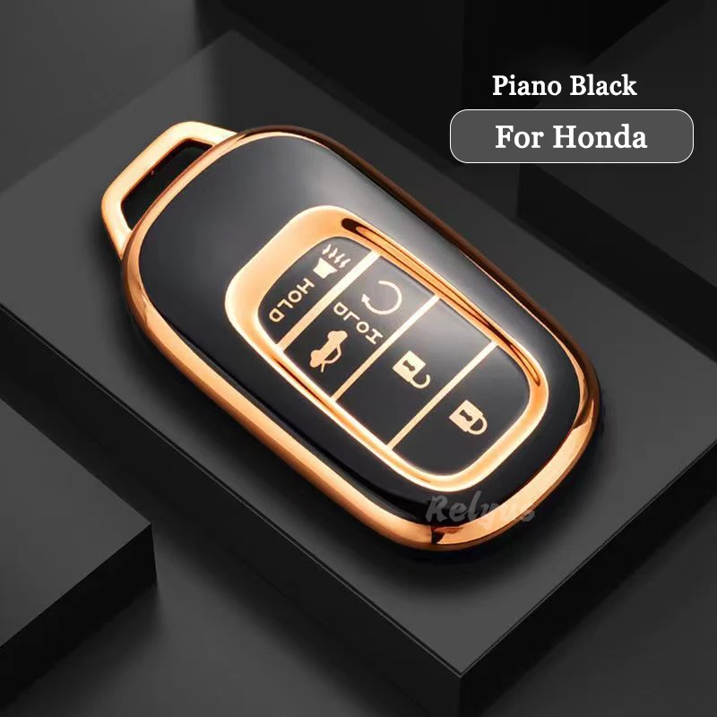 

Plating TPU Car Key Protected Case Cover for Honda CRV CR-V Fit Civic Accord HR-V HRV City Odyssey XR-V Auto Accessories