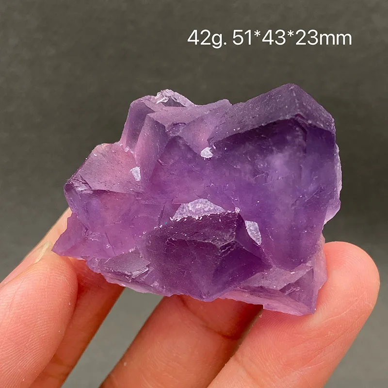 

100% натуральный фиолетовый флюорит, необработанный камень, минеральный образец, коллекция целебных кристаллов, драгоценных камней