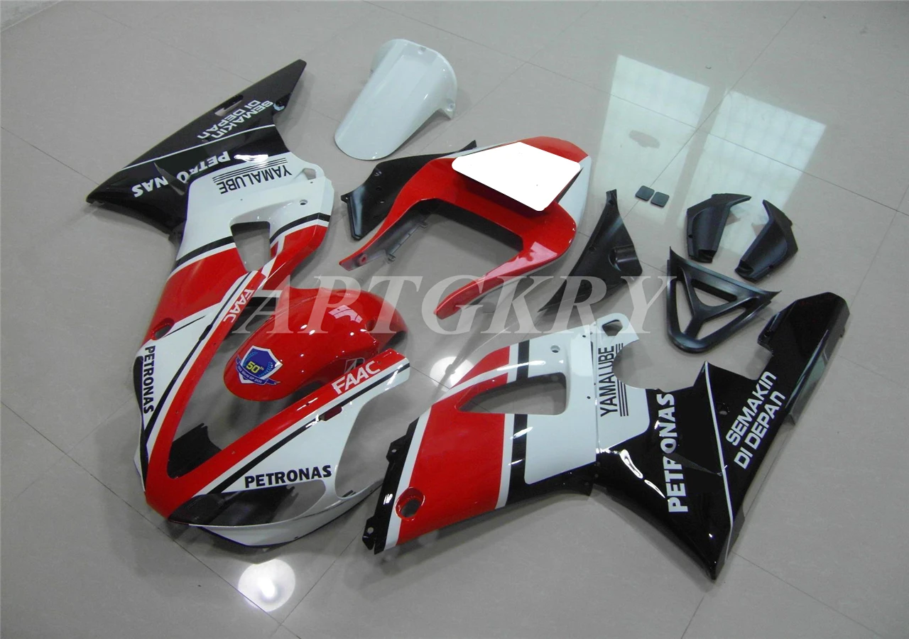 

New ABS Plastic Shell Motorcycle Fairing kit Fit For YAMAHA YZF R1 2000 2001 YZF-R1 YZF 1000R Bodywork set Custom White Red