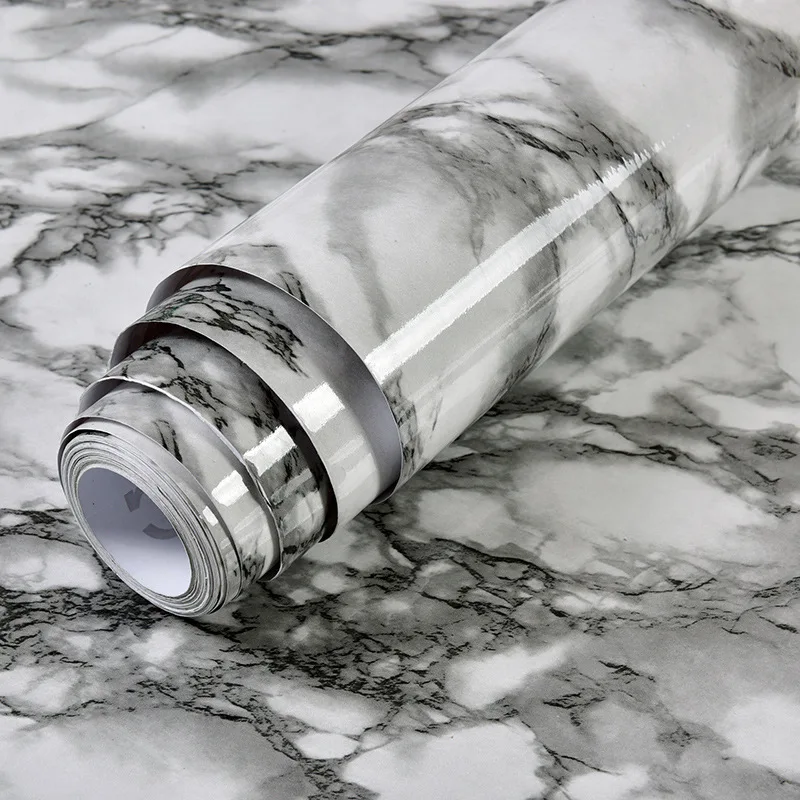 

Kitchen Wallpaper Contact Paper PVC Self Adhesive Waterproof Oil-proof Marble Wall Stickers Bathroom Countertop Home Improvement