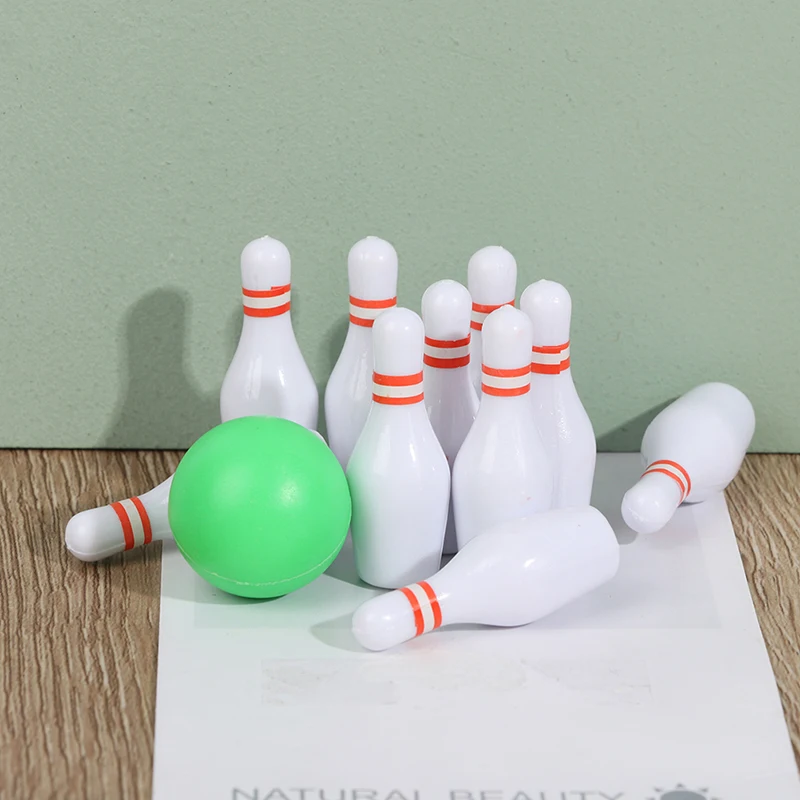 1/12 Dollhouse Bowling Ball Toys Art Crafts Dollhouse Bowling Toy Sculpture Desktop Ornaments Christmas Gifts for Model Lovers