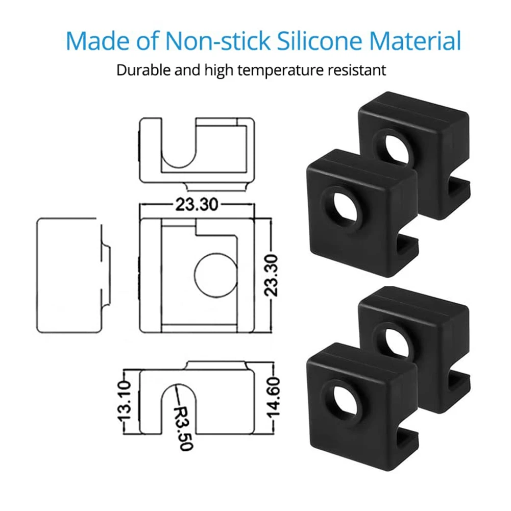 

3D Printer Nozzles 0.4MM MK8 Ender 3 Nozzles 20 Pcs with 4Pcs Heater Block Silicone Covers,for Ender 3 V2 with 5 Needles