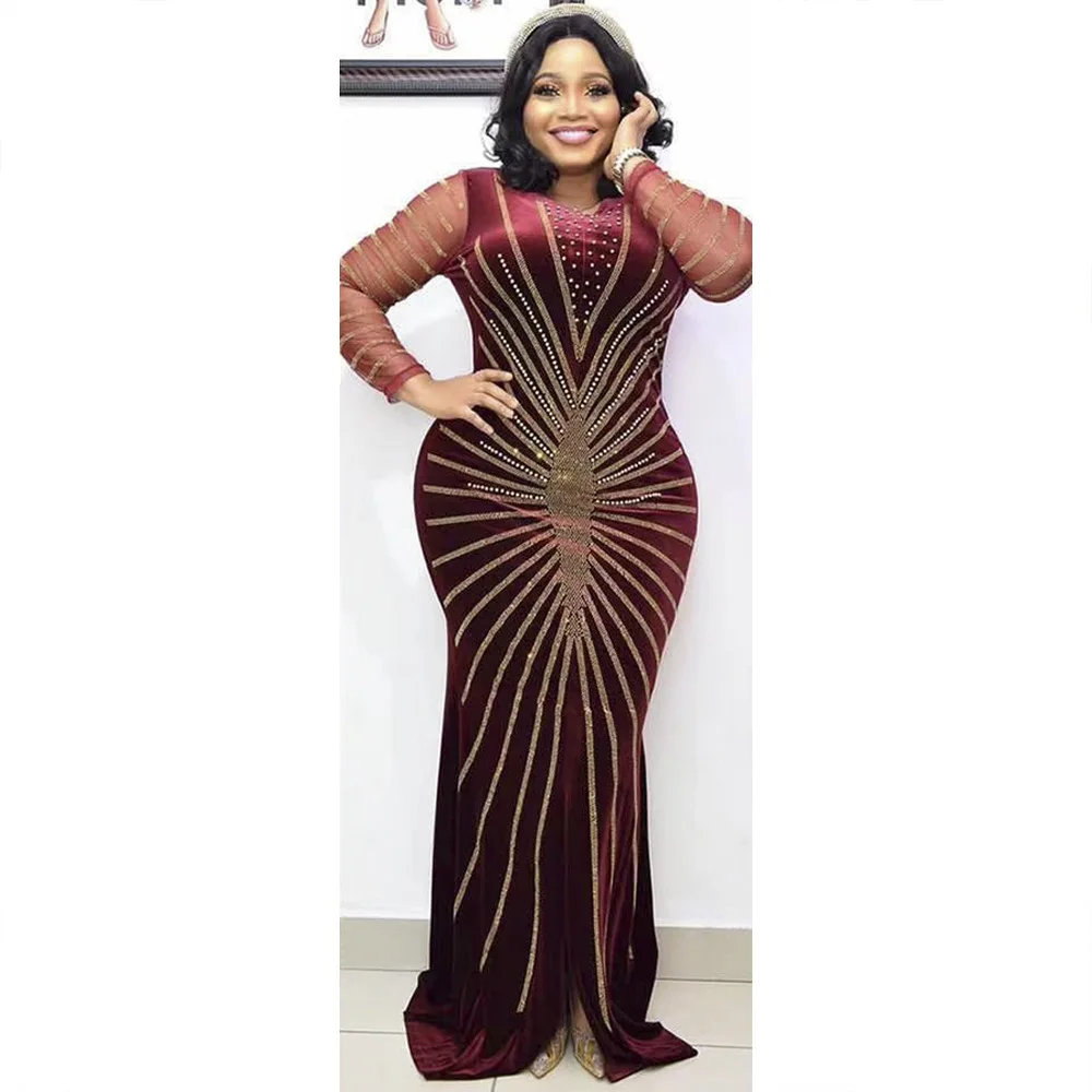 

Платья в африканском стиле для женщин, весна 2022, сексуальные африканские женщины с длинным рукавом и круглым вырезом, длинное платье из поли...