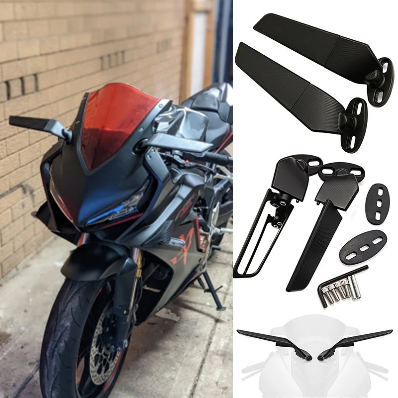 

Motorcycle Mirrors Modified Accessories Wind Wing Adjustable Rotating Rearview Mirror aluminum For Honda Suzuki KTM BMW Aprilia