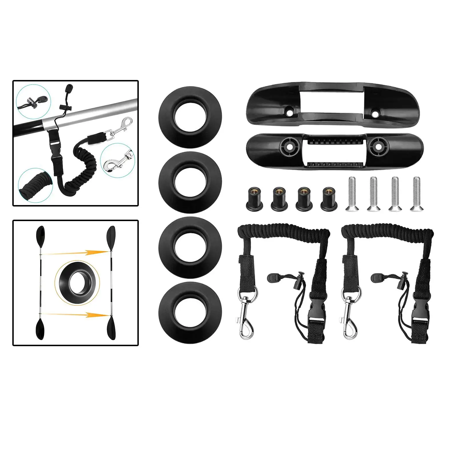 

Universal Kayak Paddle Holder Clips Leashes Paddle Clip Adjustable Safety Paddle