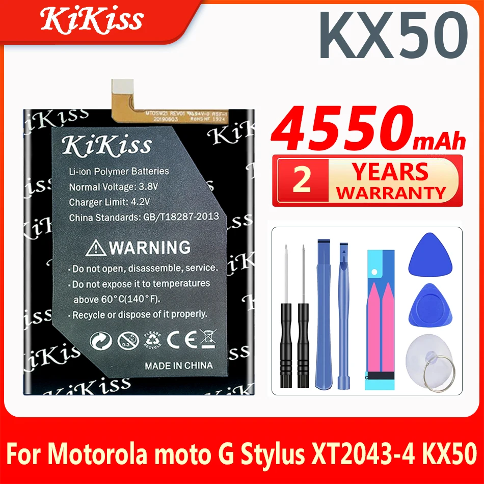 

KiKiss 4550mAh Replacement Battery for Motorola Moto G Stylus XT2043-4 KX50 Batteries