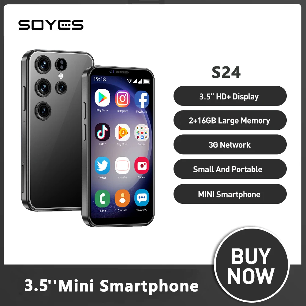 2024 Новый маленький смартфон S24 Ultra 3 5 дюйма с двумя SIM-картами 4G WCDMA Android 8 1 ГБ + 64 GPS WIFI