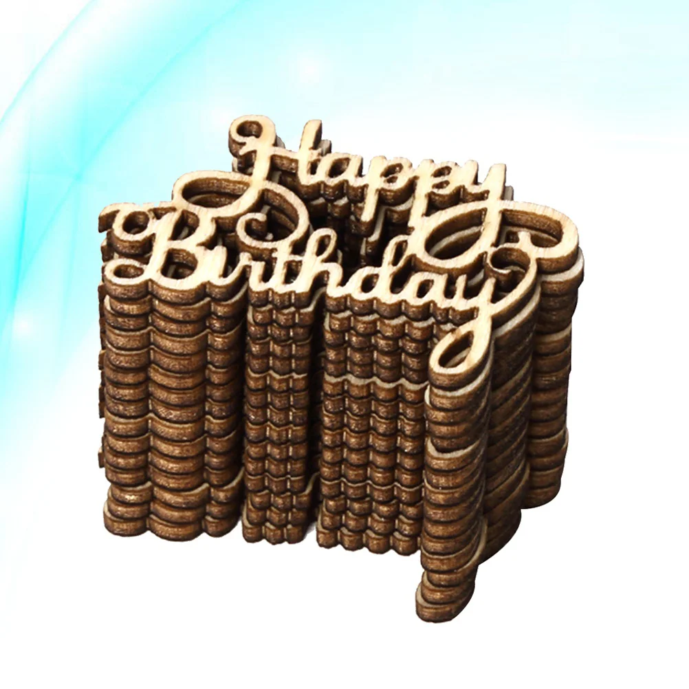 

15pcs Happy Birthday Wooden Piece Decor Prop Wood Piece for Birthday Party Home Gathering