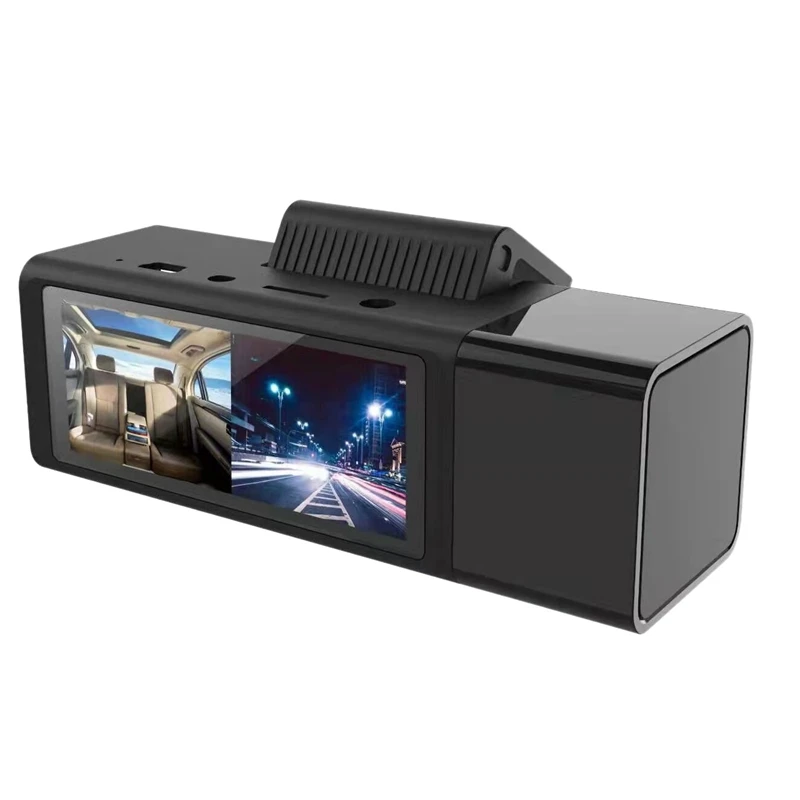 

Новинка-двойной видеорегистратор 1080P Передняя и 1080P Внутренняя камера с IPS-дисплеем ИК Ночное Видение G-Датчик циклическая запись видеорегис...